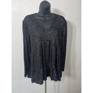 Sydney Gregory Knit Blouse Top Women Large Flared Gathered Waist